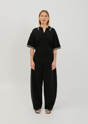 Beckham Knit Polo / Black