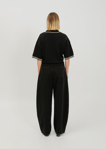 Beckham Knit Polo / Black