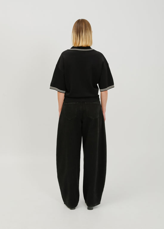 Beckham Knit Polo / Black