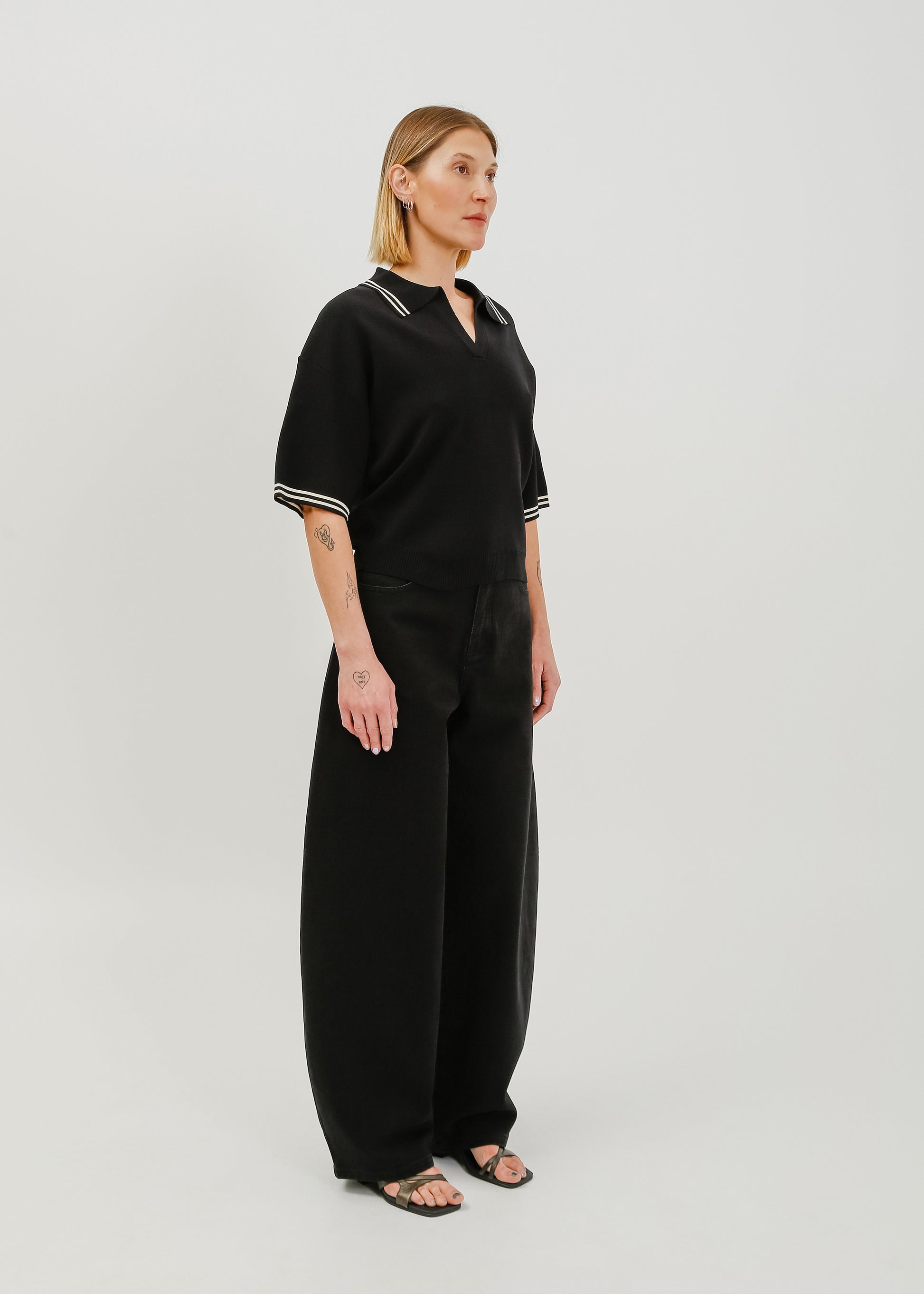 Beckham Knit Polo / Black - 
Black (image 7)