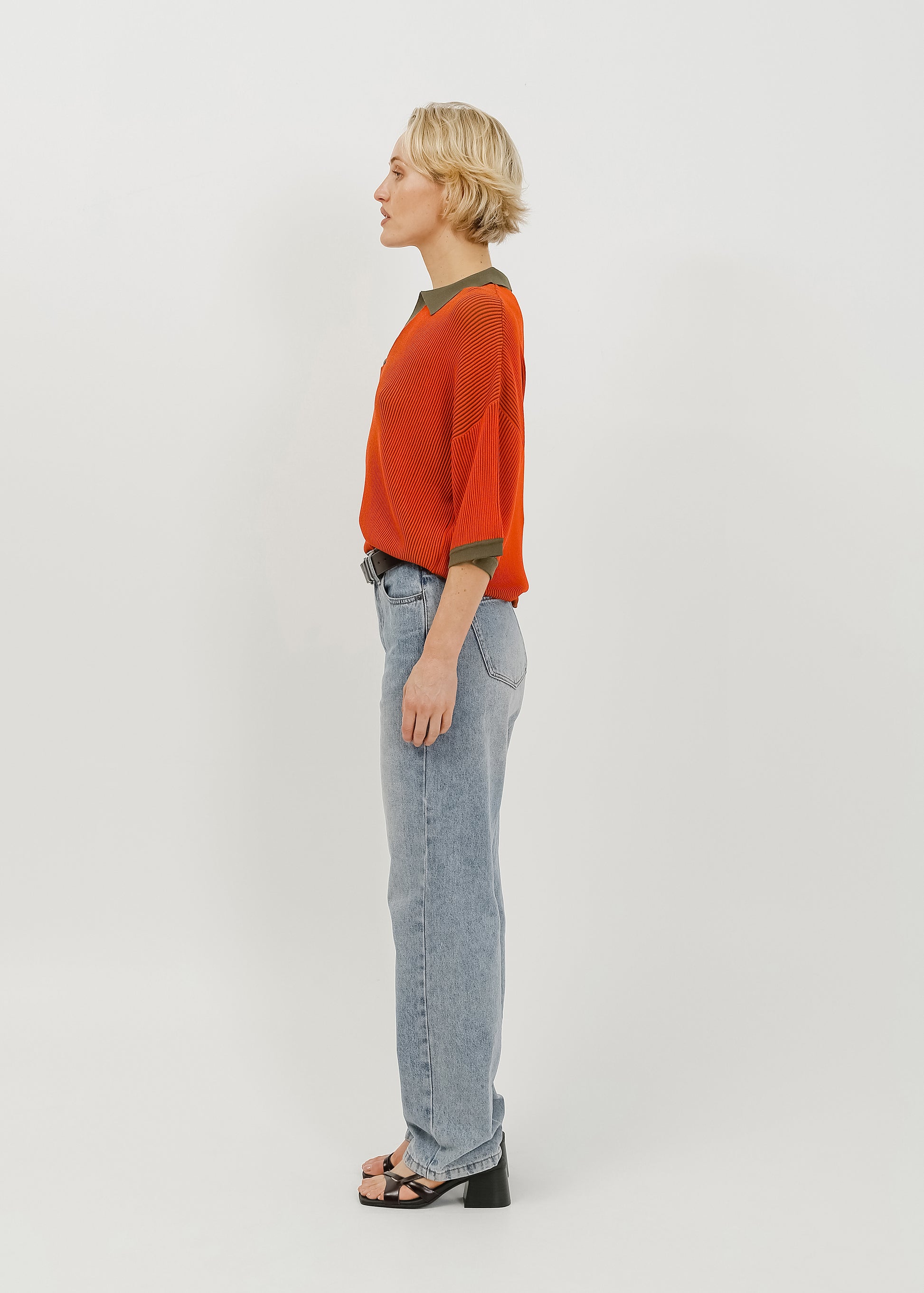 Beckham Knit Polo / Rust-Khaki - 
Rust Khaki (image 3)