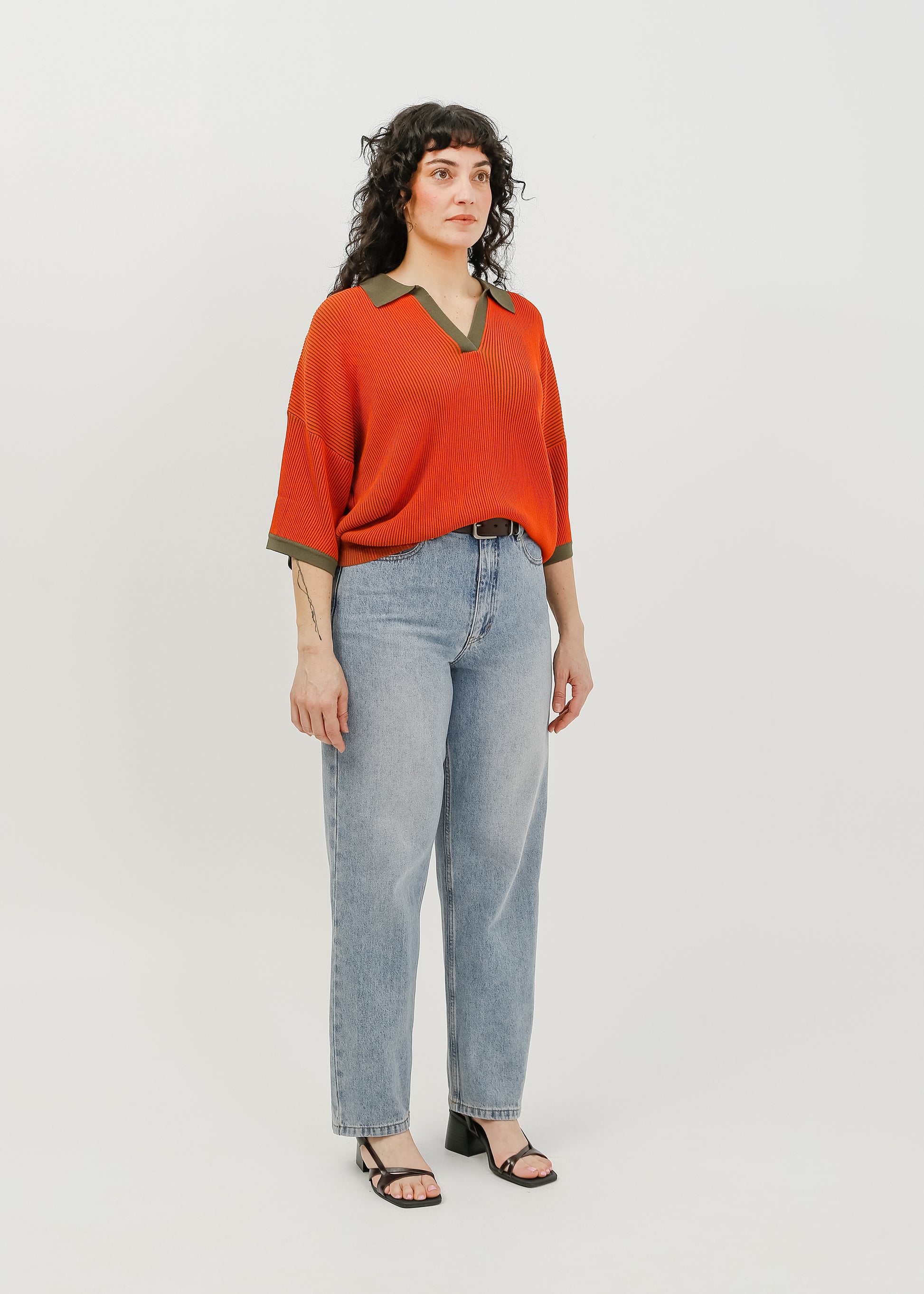 Beckham Knit Polo / Rust-Khaki - 
Rust Khaki (image 7)
