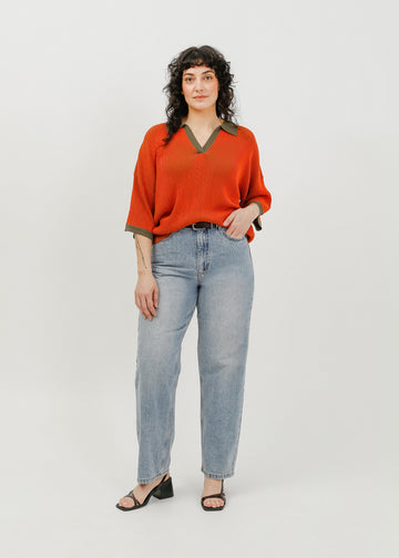 Beckham Knit Polo / Rust-Khaki