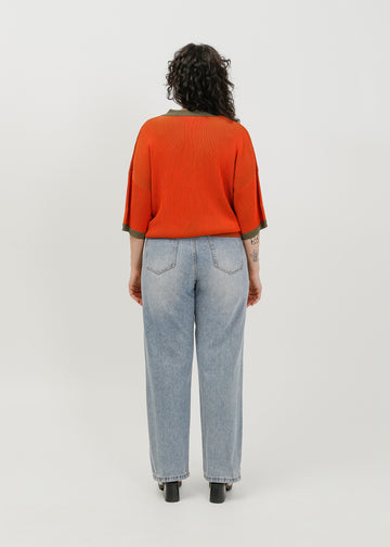 Beckham Knit Polo / Rust-Khaki