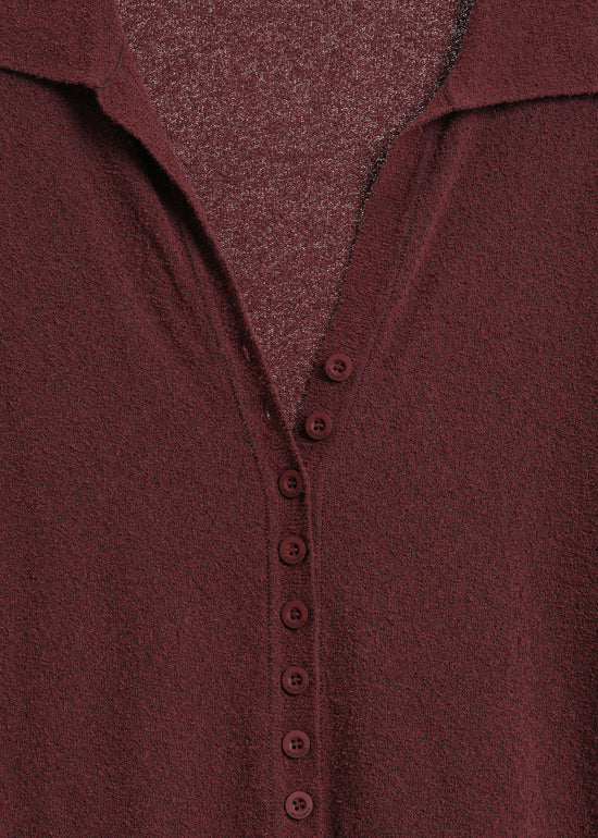 Dune Knit Cardi / Burnt Maroon
