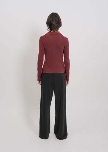 Dune Knit Cardi / Burnt Maroon