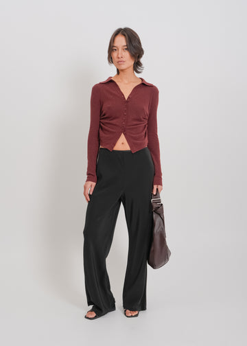 Dune Knit Cardi / Burnt Maroon