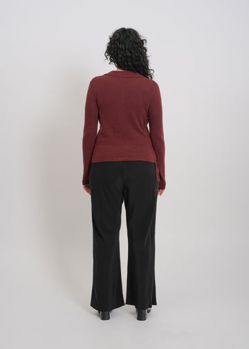 Dune Knit Cardi / Burnt Maroon