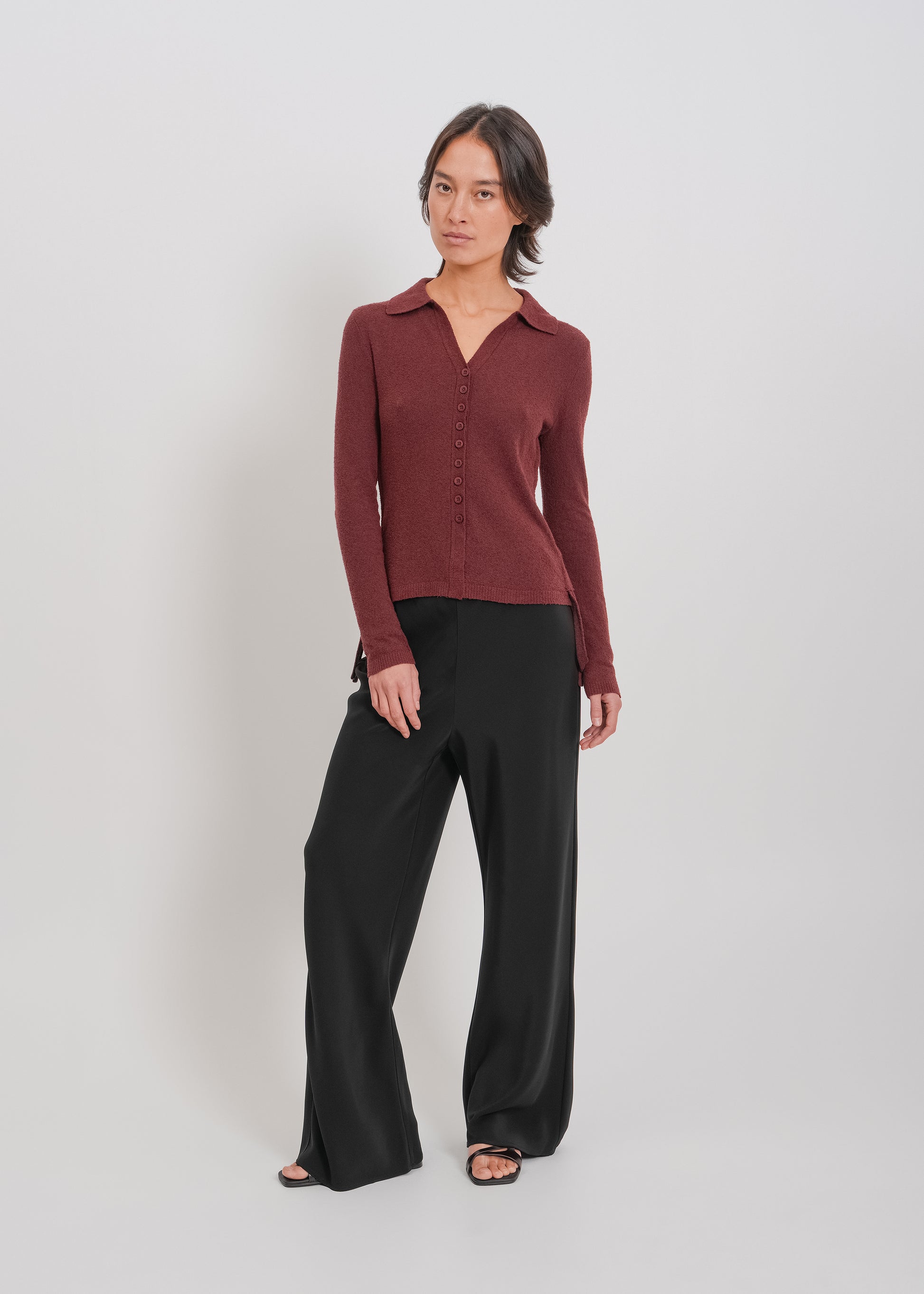 Dune Knit Cardi / Burnt Maroon - 
Burnt Maroon (image 2)