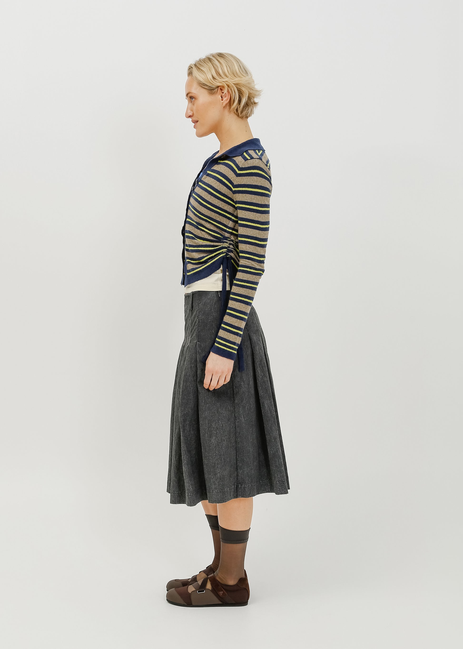 Dune Knit Cardi / Navy-Khaki-Lemon - 
Navy Khaki Lemon (image 3)