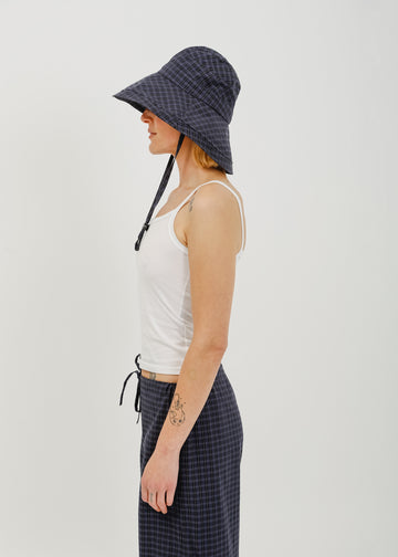 Saya Hat / Black-Navy Check