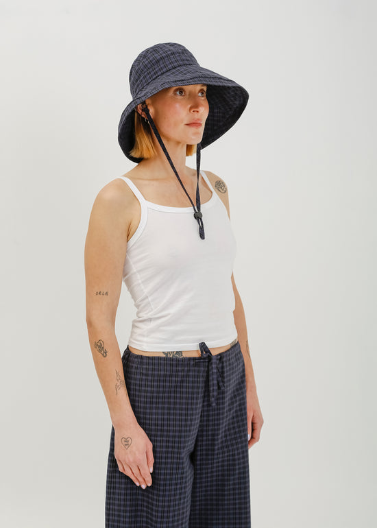 Saya Hat / Black-Navy Check