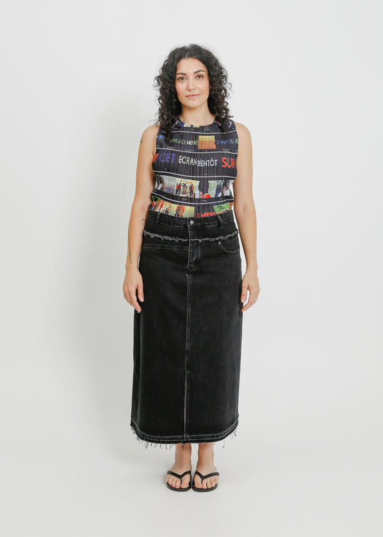 INDIO DENIM SKIRT / BLACK