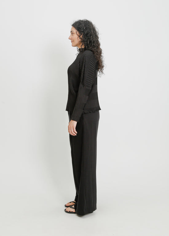 NOLAN PLEAT TOP / BLACK