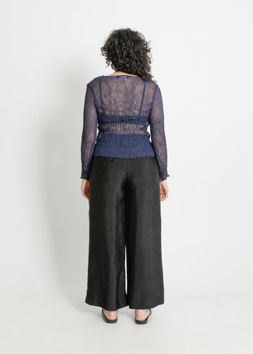SHAUN PLEAT TOP / NAVY