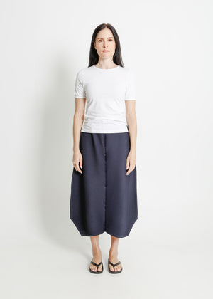 CHET PLEAT SKIRT / NAVY