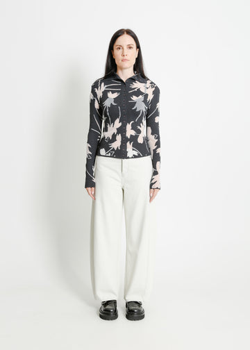 SEDONA KNIT CARDI / CHARCOAL-WHITE