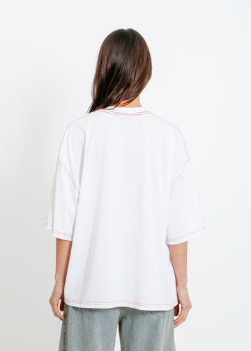 RONNIE OVERSIZE TEE / WHITE-RED