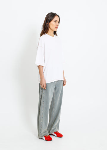 RONNIE OVERSIZE TEE / WHITE-RED