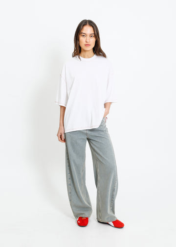 RONNIE OVERSIZE TEE / WHITE-RED
