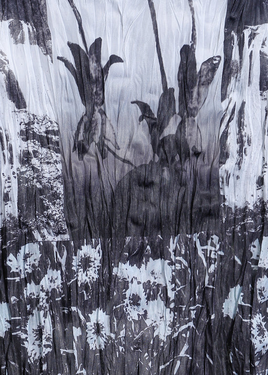 ROONEY PLEAT DRESS / BLACK-WHITE