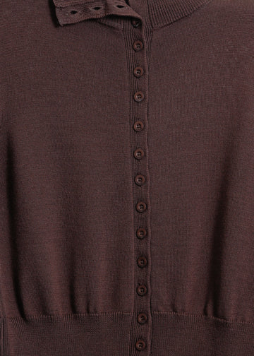 VALETTA KNIT CARDI / CHOCOLATE