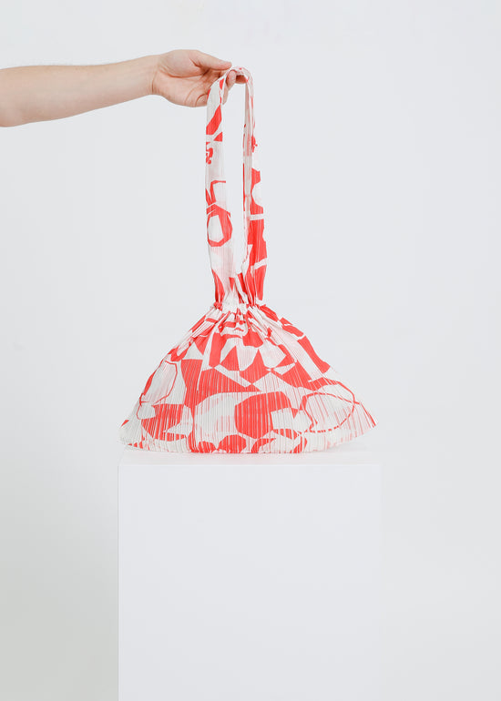 ROSE NOLAN PLEAT TOTE / WHITE-RED