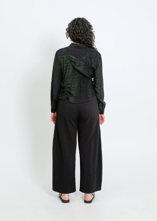 HARDING BLOUSE / BLACK-GREEN
