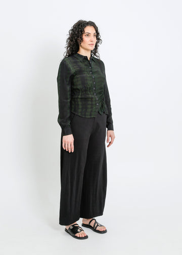 HARDING BLOUSE / BLACK-GREEN