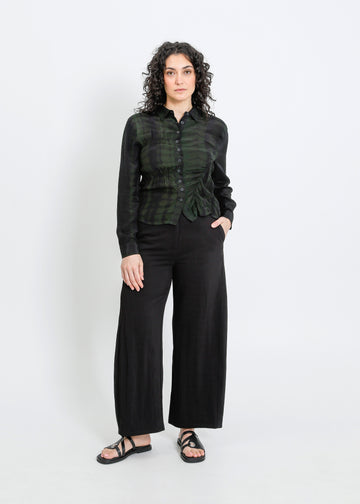 HARDING BLOUSE / BLACK-GREEN