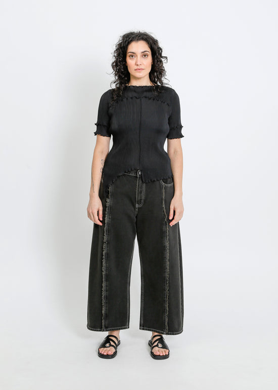 WALKER PLEAT TOP / BLACK