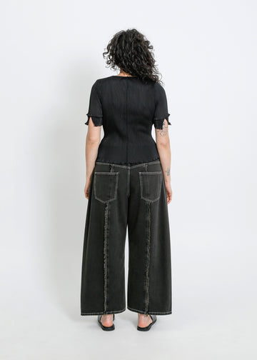 WALKER PLEAT TOP / BLACK