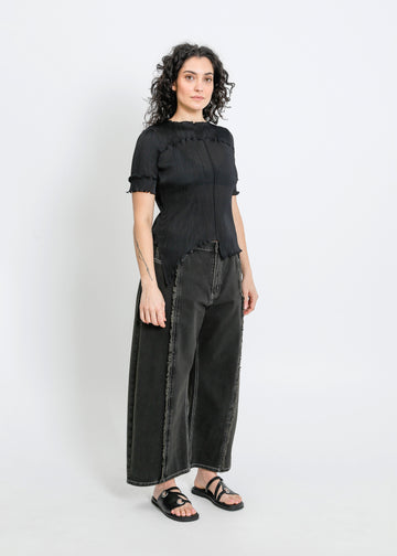 WALKER PLEAT TOP / BLACK