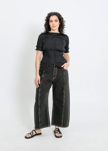 WALKER PLEAT TOP / BLACK
