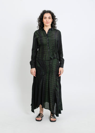 RAVEN SKIRT / BLACK-GREEN