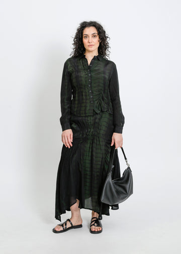 RAVEN SKIRT / BLACK-GREEN