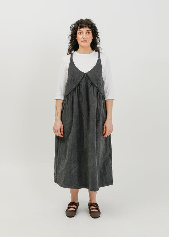 Roy Pinafore Dress / Washed Charcoal