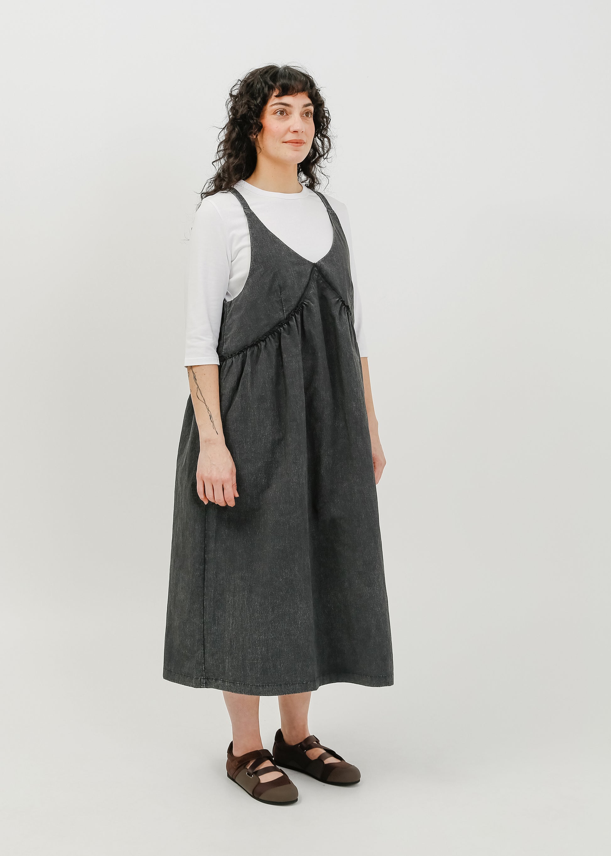 Roy Pinafore Dress / Washed Charcoal - 
Washed Charcoal (image 7)
