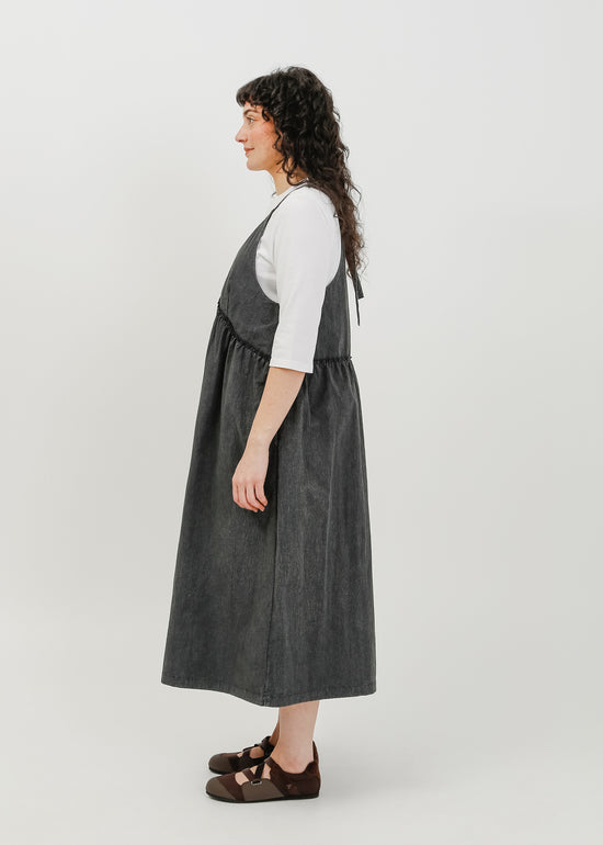 Roy Pinafore Dress / Washed Charcoal