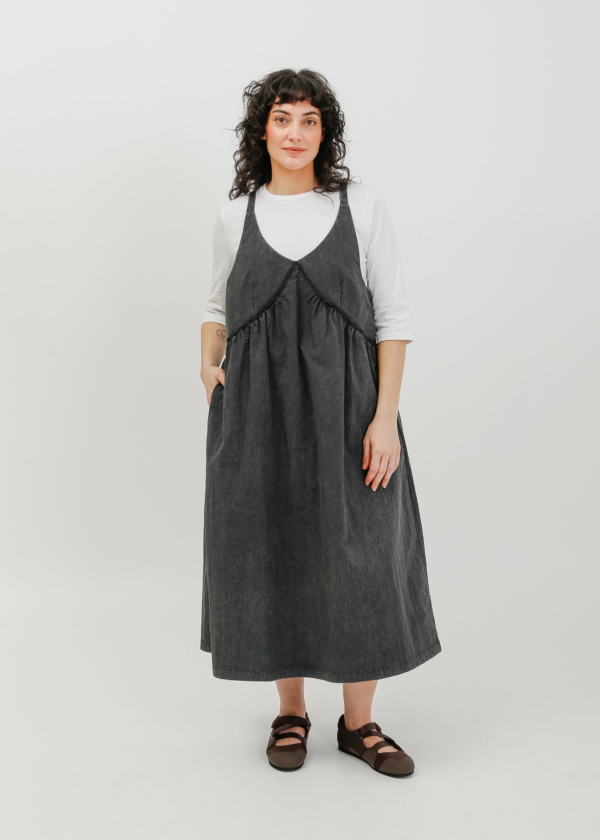 Roy Pinafore Dress / Washed Charcoal - 
Washed Charcoal (image 10)