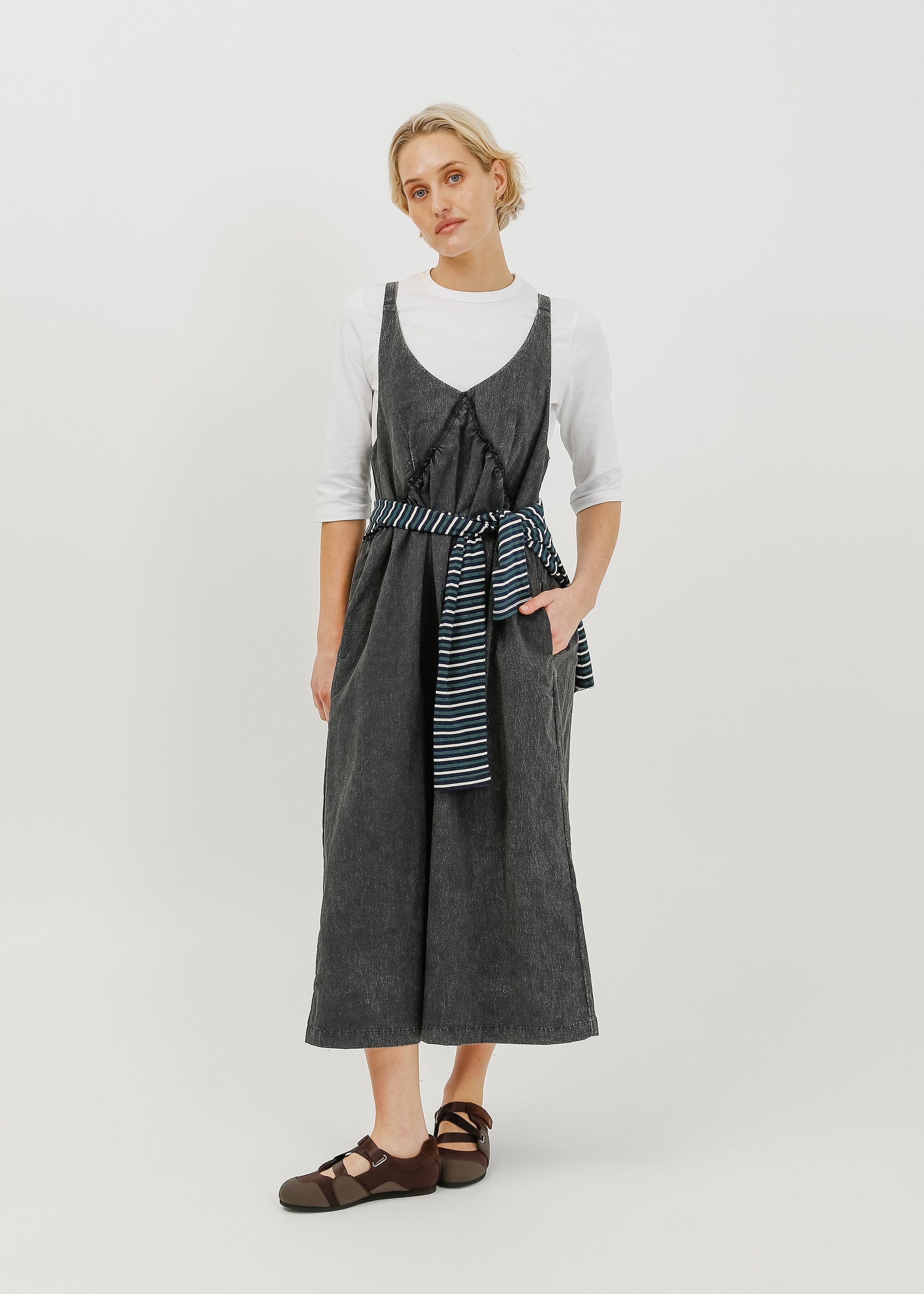 Roy Pinafore Dress / Washed Charcoal - 
Washed Charcoal (image 1)