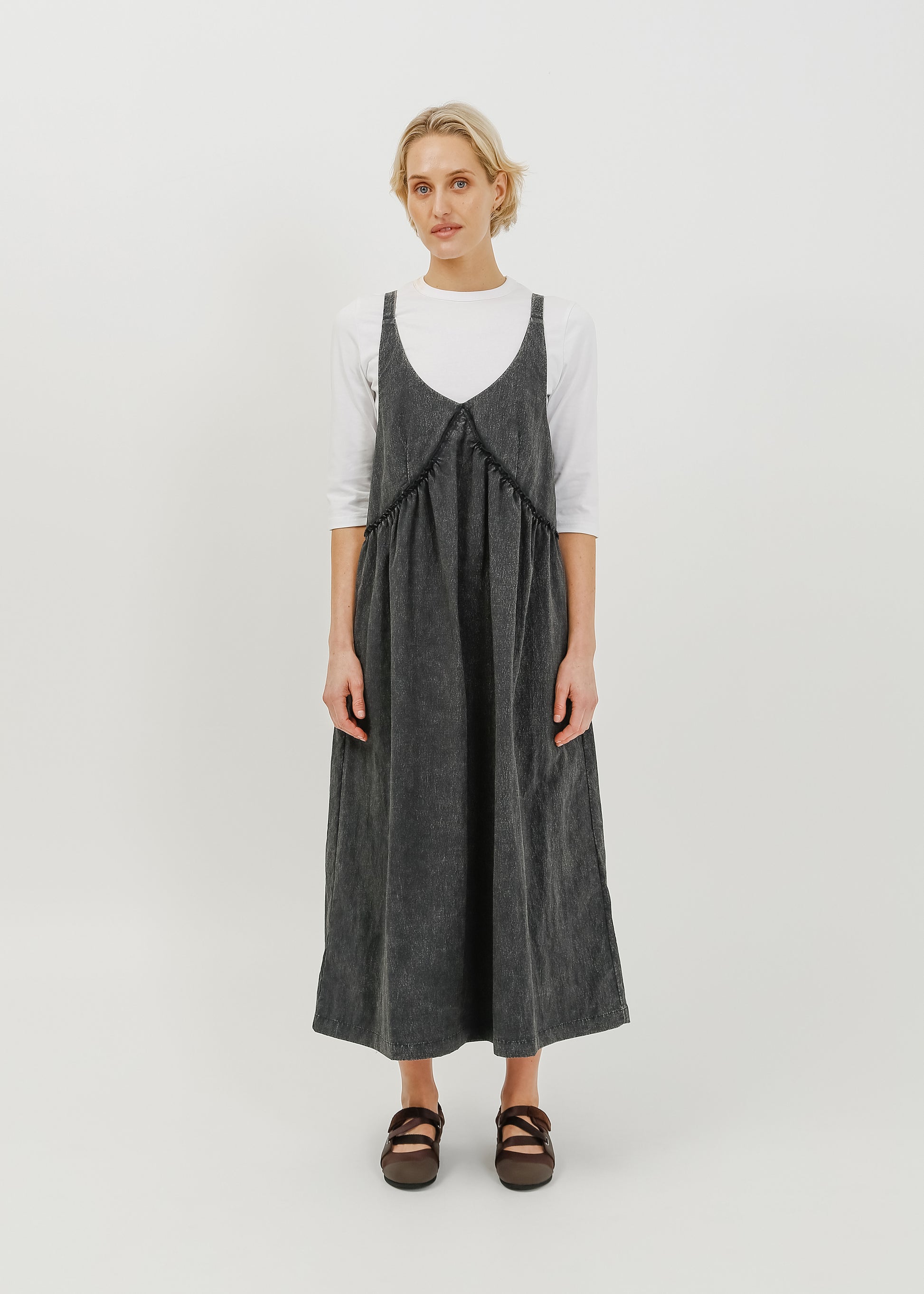 Roy Pinafore Dress / Washed Charcoal - 
Washed Charcoal (image 5)