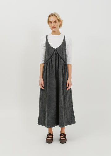 Roy Pinafore Dress / Washed Charcoal