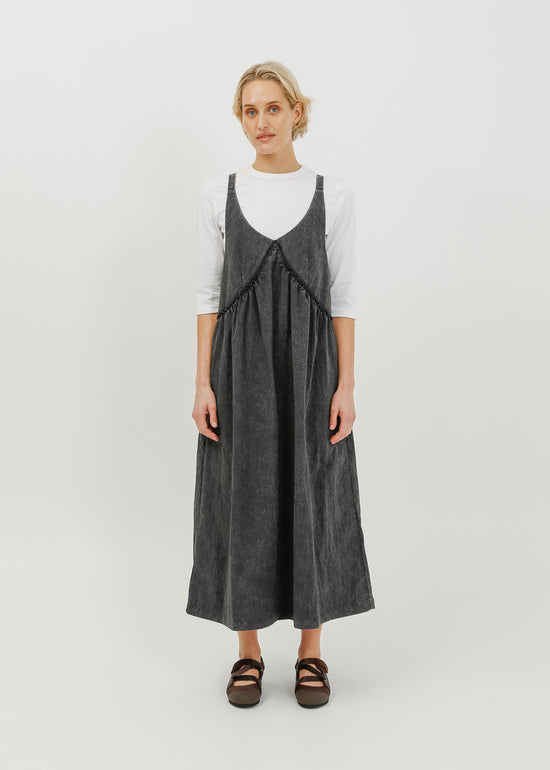Roy Pinafore Dress / Washed Charcoal