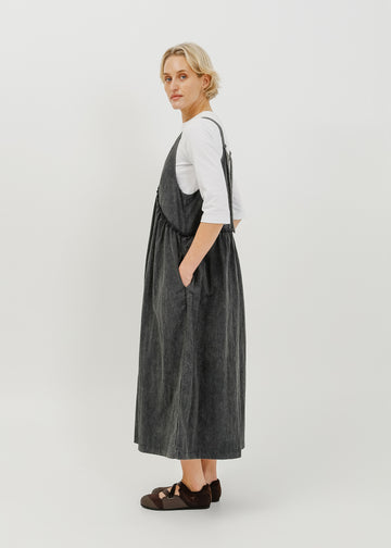 Roy Pinafore Dress / Washed Charcoal