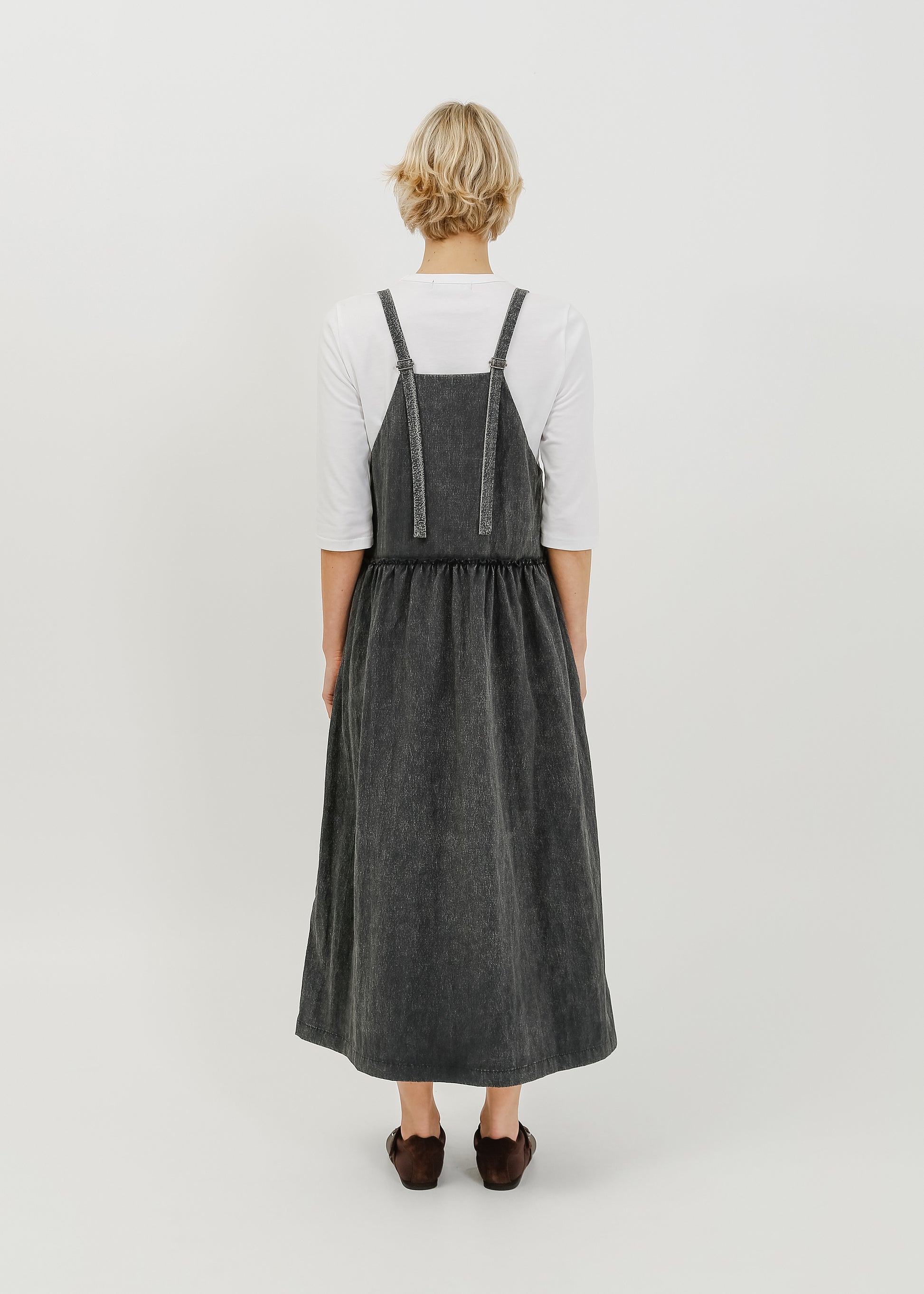 Roy Pinafore Dress / Washed Charcoal - 
Washed Charcoal (image 4)