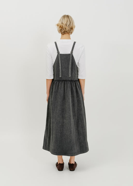 Roy Pinafore Dress / Washed Charcoal