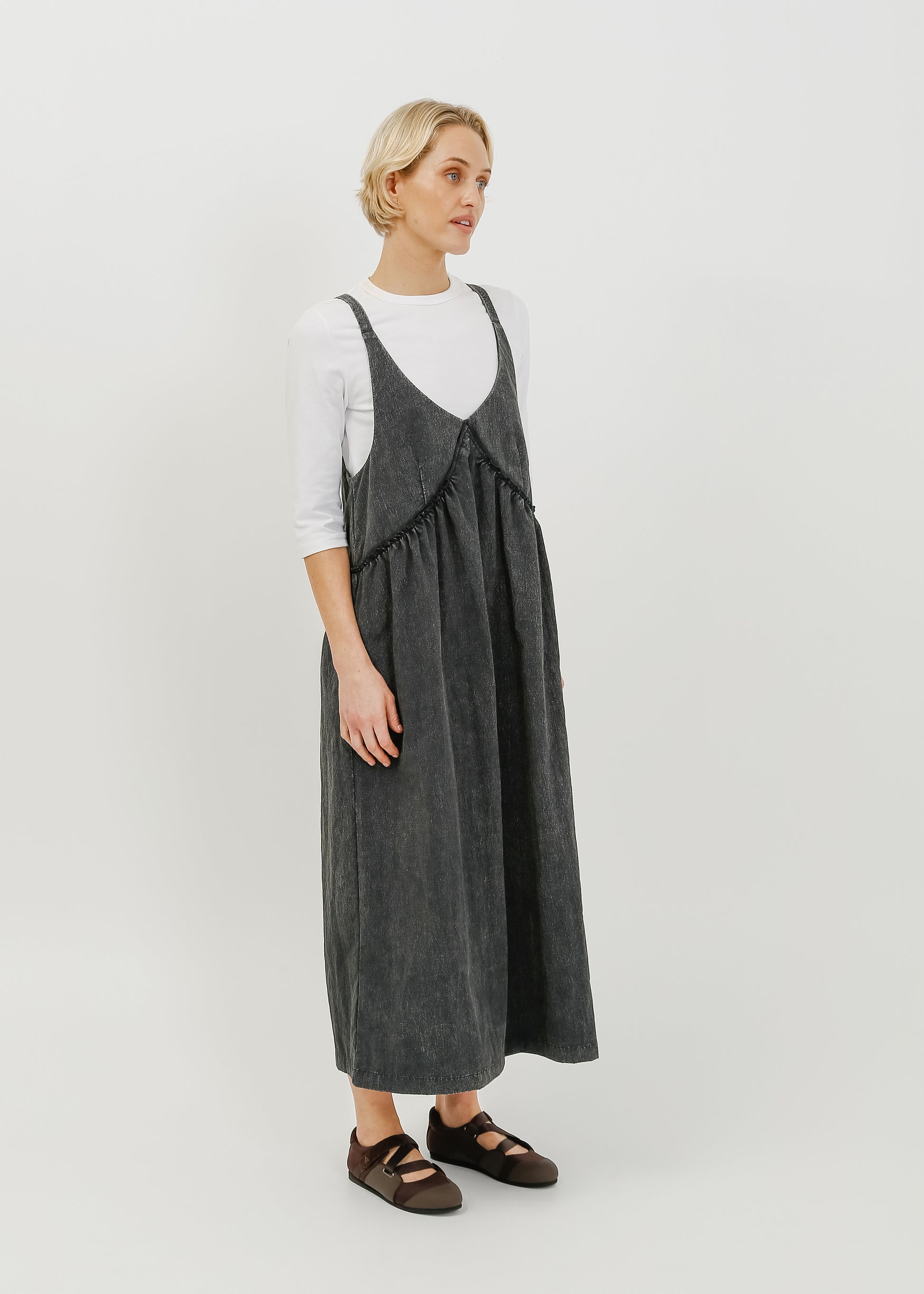 Roy Pinafore Dress / Washed Charcoal - 
Washed Charcoal (image 2)