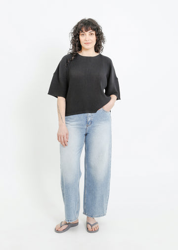 MADISON PLEAT TOP / BLACK