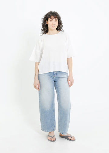 MADISON PLEAT TOP / WHITE